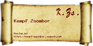 Kempf Zsombor névjegykártya